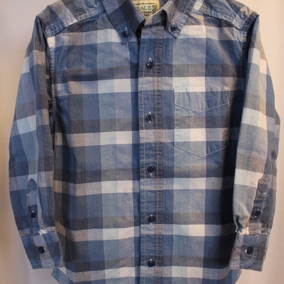 Boys Shirt. 100% cotton, blue check pattern - Picture 2 of 8